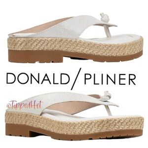 NWOB $158 Donald Pliner Wedge Flip-Flop Sandals – Size 8.5 - Metallic Flair